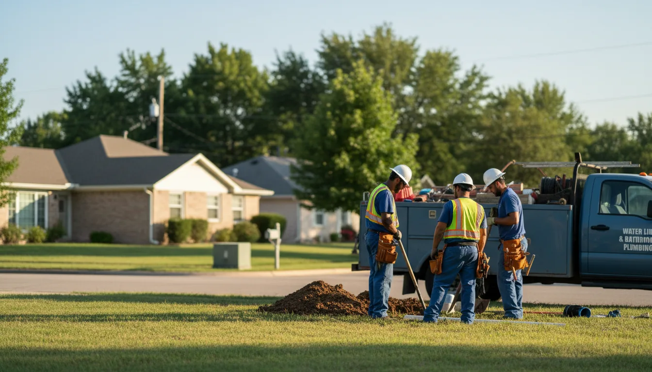 Residential water line and bathroom plumbing service in Mulberry, KS